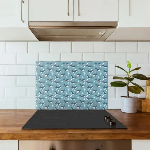 Klein - Oceaan - Walvis - Zeester keuken achterwand spatscherm klein 900 -sfeer2