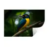 Vogel - Tak - Geel - Bladeren Muursticker klein -3d