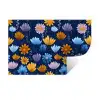 Bloemen - Patroon - Blauw - Contrast Muursticker klein -3d