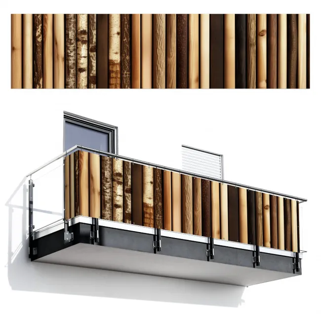 Balkonscherm - Hout - Planken - Natuurlijk