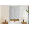 Grijs - Wit - Marmer fotobehang vinyl groot 64 -bed