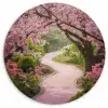 Kersenbloesem - Natuur - Sakura - Pad - Japanse tuin Wandcirkel kunststof plaat 5mm dik klein -3d