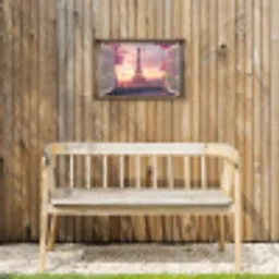 Doorkijk - Parijs - Eiffeltoren - Roze - Kersenbloesem Tuinposter op houten frame 2 cm dik klein -sfeer4