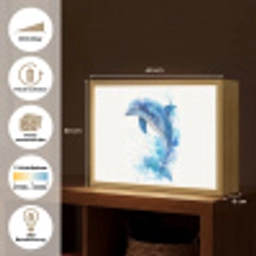 Dolfijn - Water - Blauw Light Box met batterij (Wandlamp kind) middel -USP_websiteoverzichtDE