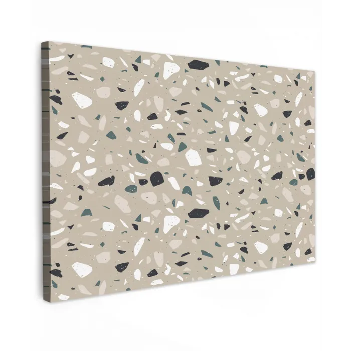 Terrazzo - Patroon - Groen Tuinposter op houten frame 2 cm dik klein 845 -3d