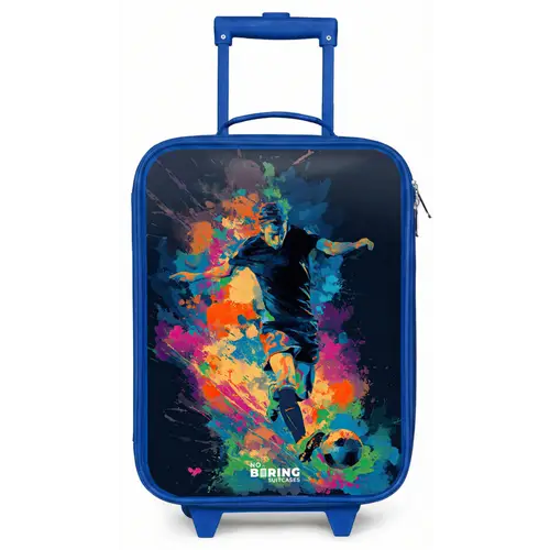 Neon - Voetballer - Kleurrijk Kinderkoffer - Blauw klein -zz3dotto