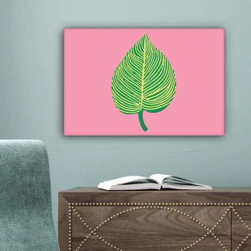 Illustratie - Blad - Minimalistisch - Groen canvas 2cm klein -sfeer4