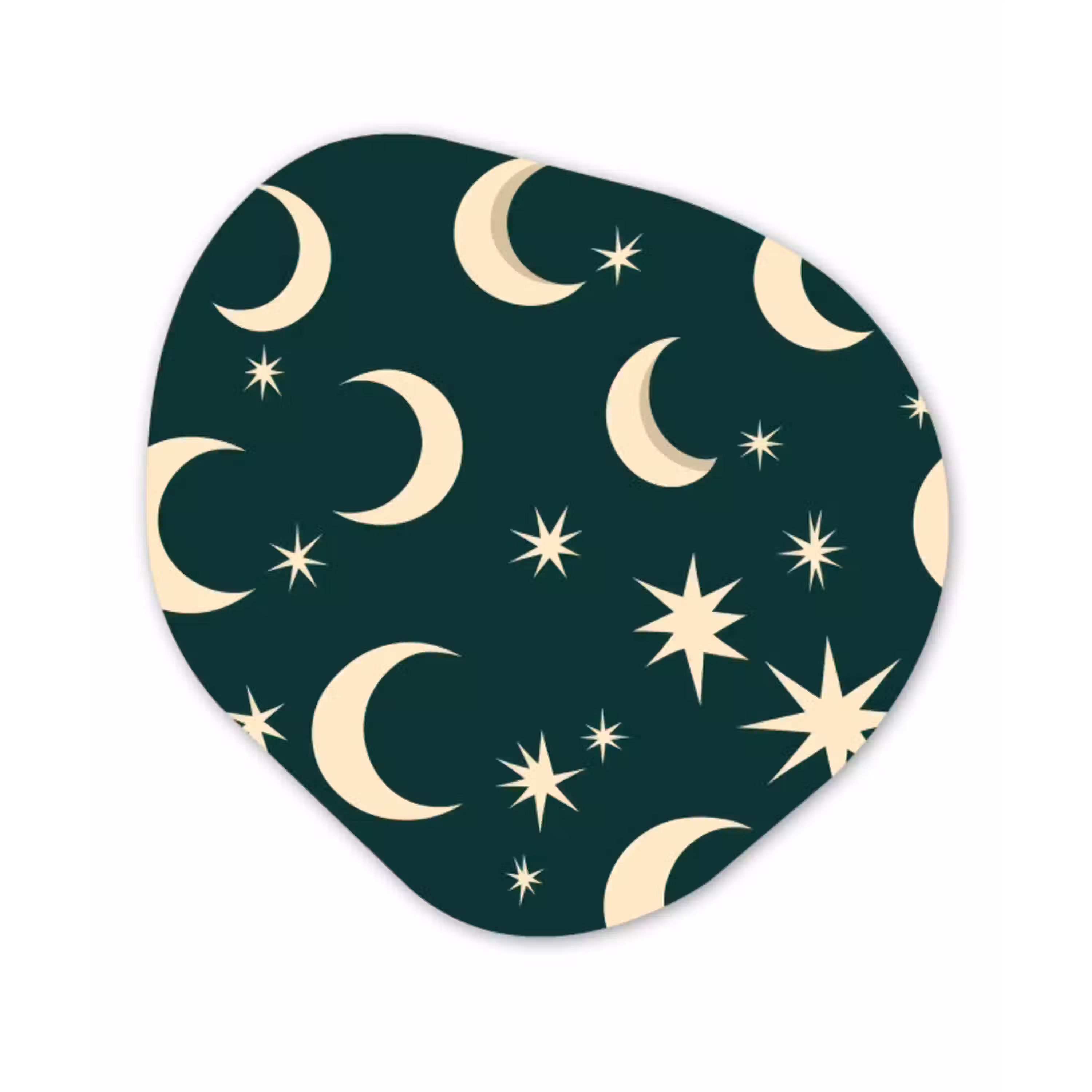 Manen - Sterren - Groen Wandcirkel Organisch Forex 3mm klein 629 -3d
