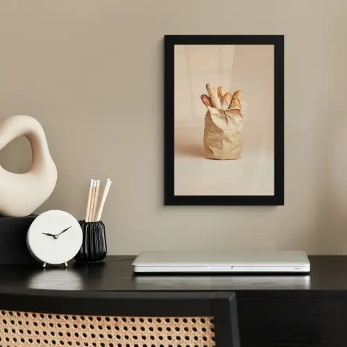 Baguette - Brood - Stokbrood - Beige fotolijst zwart zonder passe partout klein -sfeer1