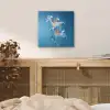 Lelies - Blauw - Glazen aluminium wit klein -sfeer3