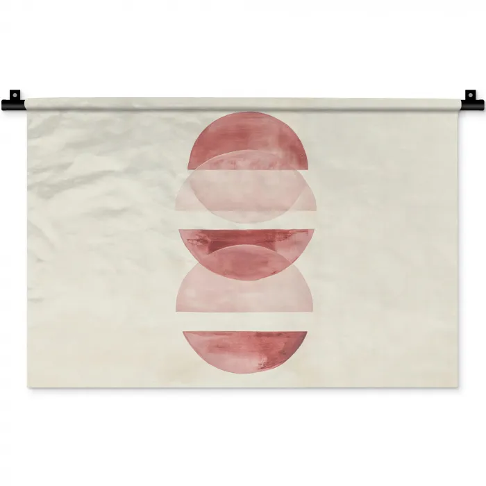 Minimalistisch - Cirkels - Roze Wandkleed katoen klein -zz3d