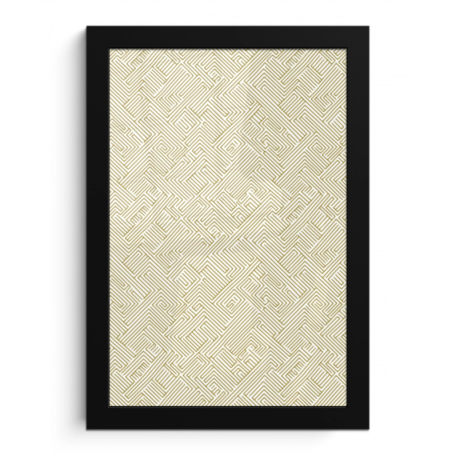 Geometrisch - Lijnen - Groen fotolijst zwart zonder passe partout klein 224 -3d
