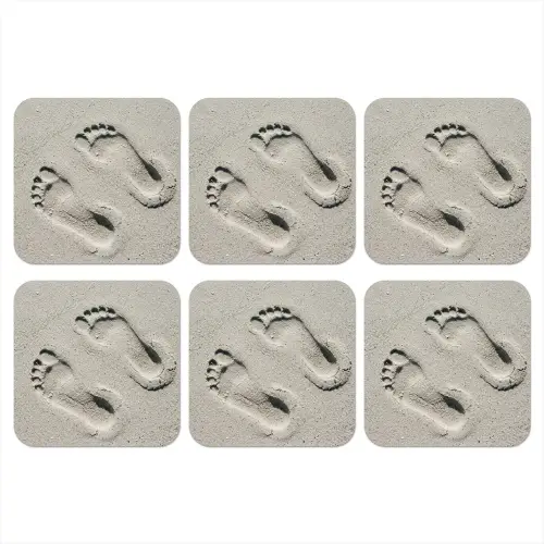 Voeten - Zand - Zee onderzetter kurk middel -3d
