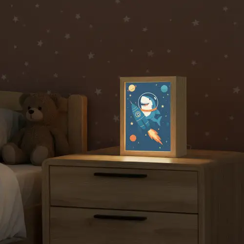 Raket - Haai - Ruimte Light Box met kabel klein -sfeer1_kind