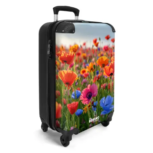 Veld met kleurrijke klaprozen NBS - Handbagage koffer - Kinderen Unisex middel -productfoto_3d