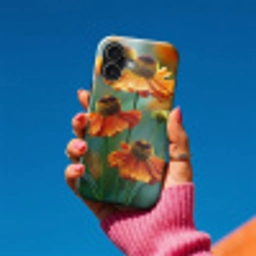 Oranje bloemen - Levendig - Wazige achtergrond Toughcase MagSafe Apple iPhone 17 klein -Sfeer1V