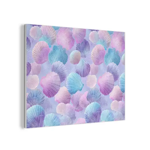 Schelpen - Paars - Blauw - Patroon - Pastel PET vilt klein -3d