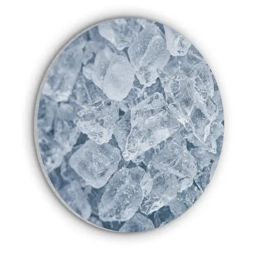 Ijsblokjes - Water - Blauw Akoestische PET Vilt - Rond klein -3d