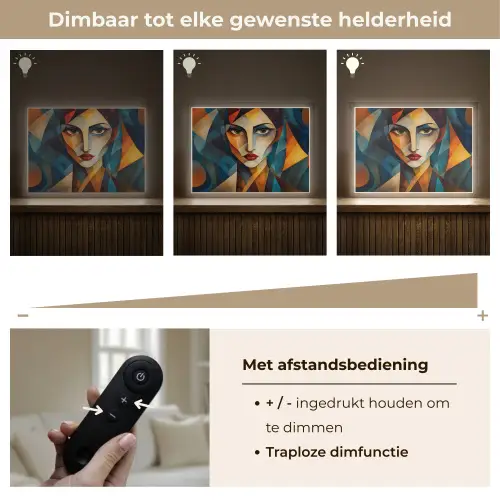 Portret - Abstract - Vormen Light Box met batterij (Wandlamp) middel -USP_dimbaarNL