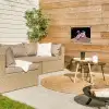Astronaut - Flamingo - Zwemband - Roze tuinposter los doek klein -sfeer4