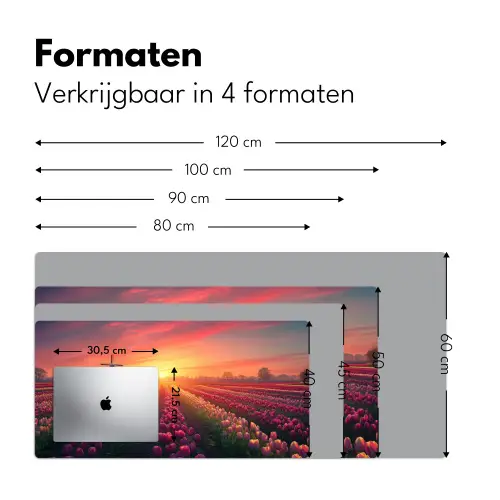Windmolen - Zonsondergang - Landschap Muismat XXL klein -sfeer5