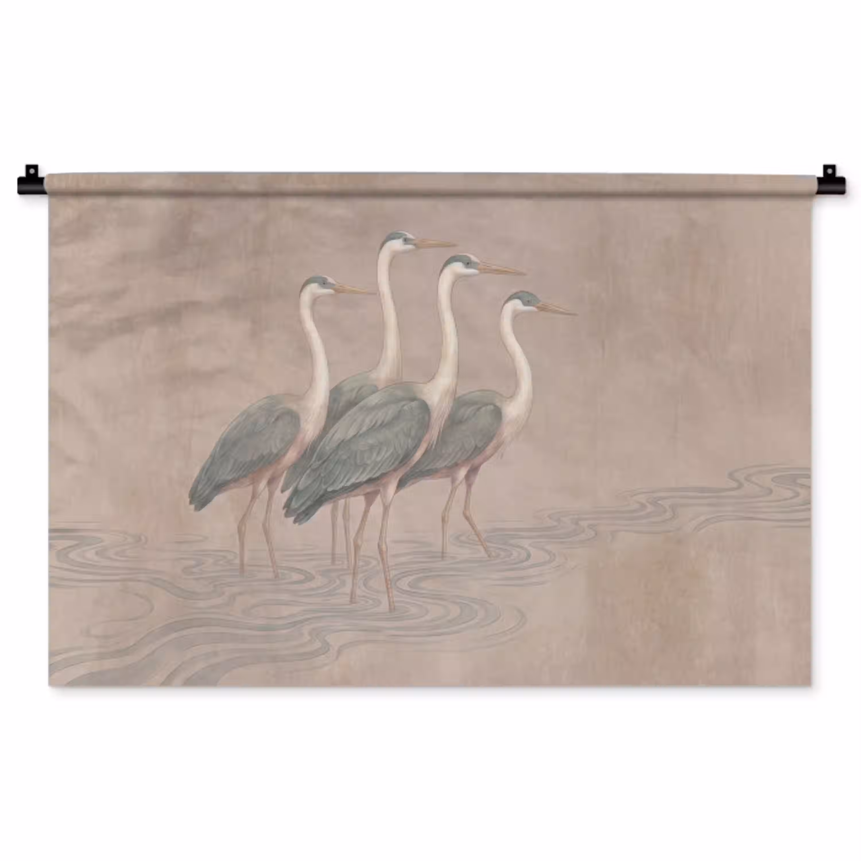Vogel - Water - Natuur - Vintage Wandkleed katoen middel -zz3d