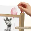 Zebra - Baby - Dieren - Roze ballon Light Box met kabel (Kinderlampje) klein -USP_websiteprintNL