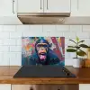 Aap - Tong - Abstract - Zwart keuken achterwand spatscherm klein -sfeer2