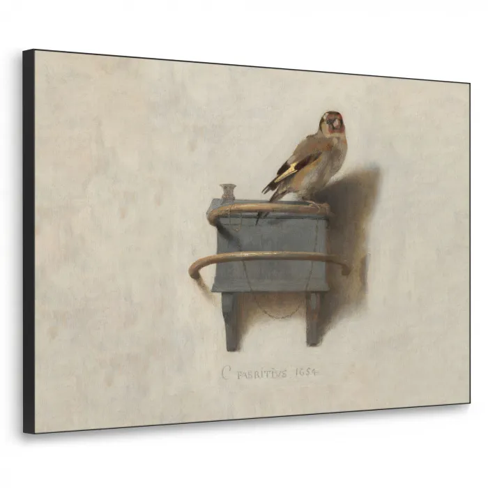 Het Puttertje - Schilderij - Fabricius - Oude Meester Textielframe zwart klein -3d