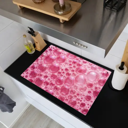 Roze - Schuim - Bubbels Inductie beschemer met haakjes klein -sfeer1