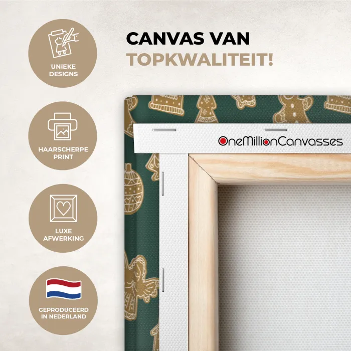 Illustratie - Koekjes - Groen canvas 2cm xxl 828 -sfeer2