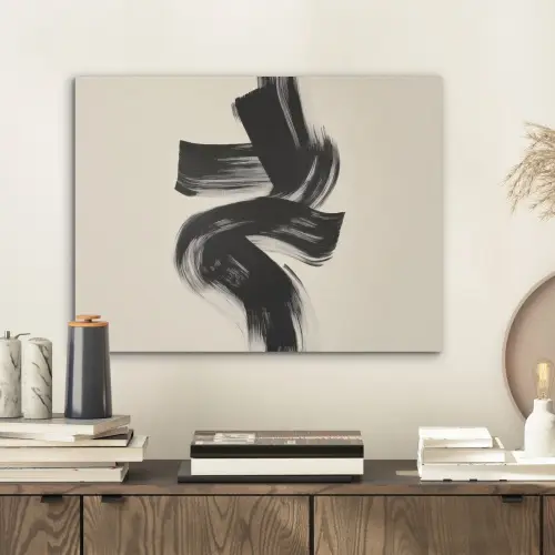 Strepen - Zwart - Abstract PET vilt klein -sfeer1