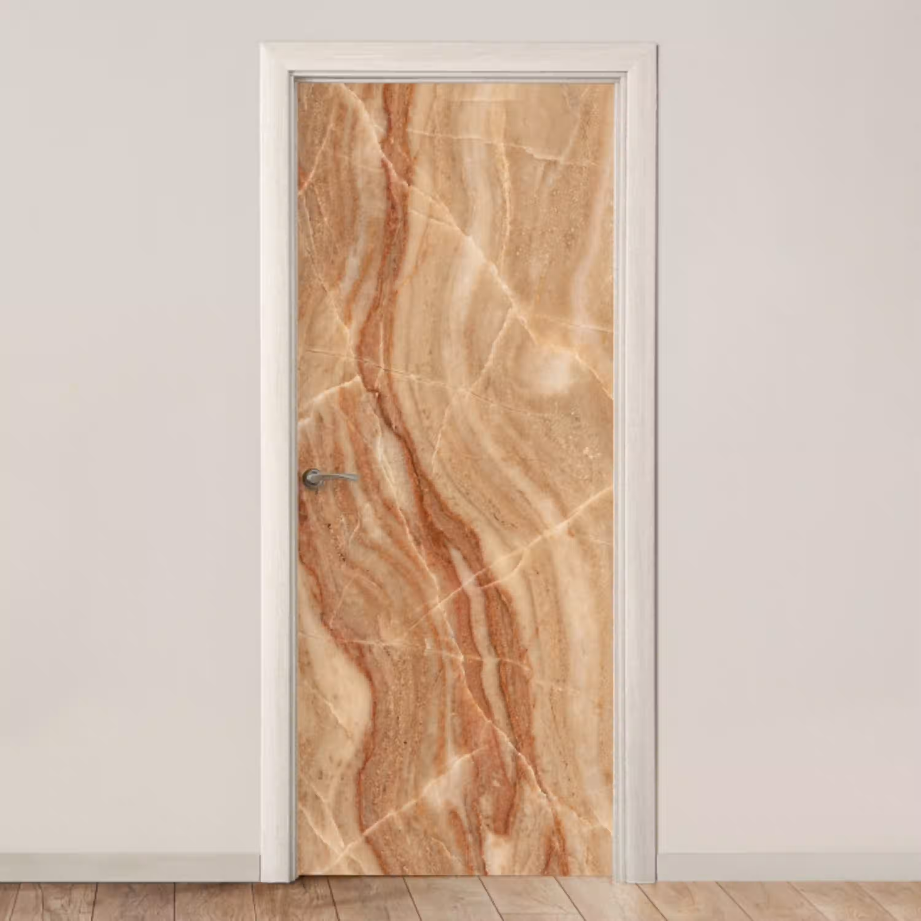 Marmer - Ader - Natuur - Abstract - Beige deurposter klein -3d_beige