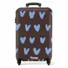 Donkerbruine achtergrond met hartachtige vormen NBS - Handbagage koffer - Kinderen Unisex middel -productfoto_recht
