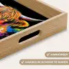 Schotse Hooglander - Graffiti - Kleurrijk - Bloem - Dieren Dienblad Rechthoek middel -USP_HandgreepNL