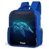 Lichtgevende schildpad in digitale oceaan Kinderrugzak - Blauw middel -schuin