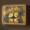 Boom - Verflook - Hert - Natuur - Goud Light Box met batterij (Wandlamp) middel -z3d_website