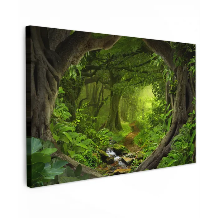 Jungle - Groen - Natuur - Tropisch - Planten canvas 2cm klein -z3d