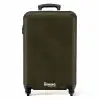 Lederen look donker groen NBS - Handbagage koffer - Volwassenen Unisex middel -productfoto_recht