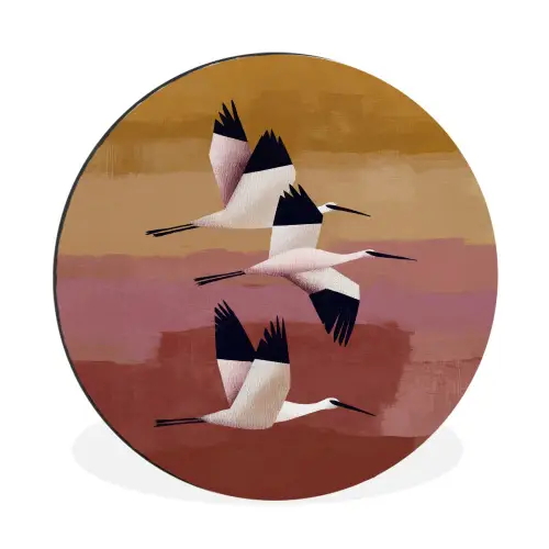 Vogels - Snavel - Abstract Wandcirkel aluminium klein -3d