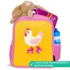 Kip - Rolschaatsen - Geel Kinderrugzak - Roze middel -inhoud_UK