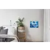 Blauw - Orchidee - Elegeant textielposter latten blank klein -woonkamer