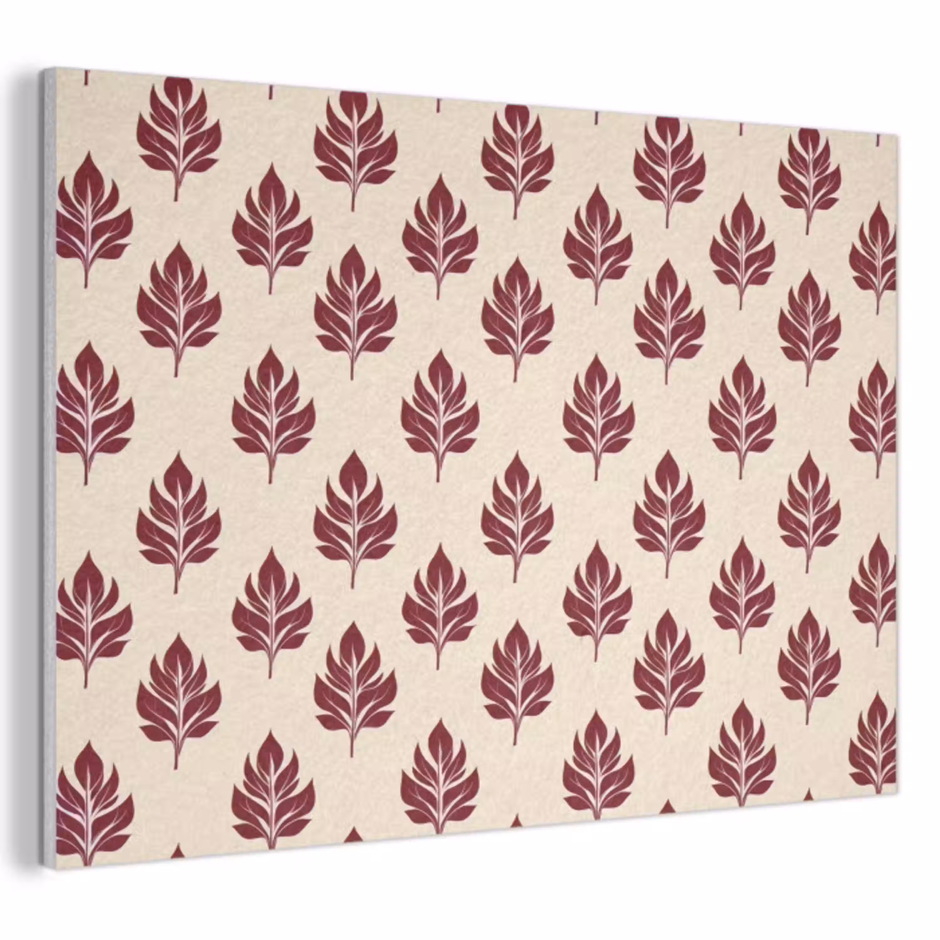 Botanisch - Patroon - Bordeaux PET vilt klein 837 -3d