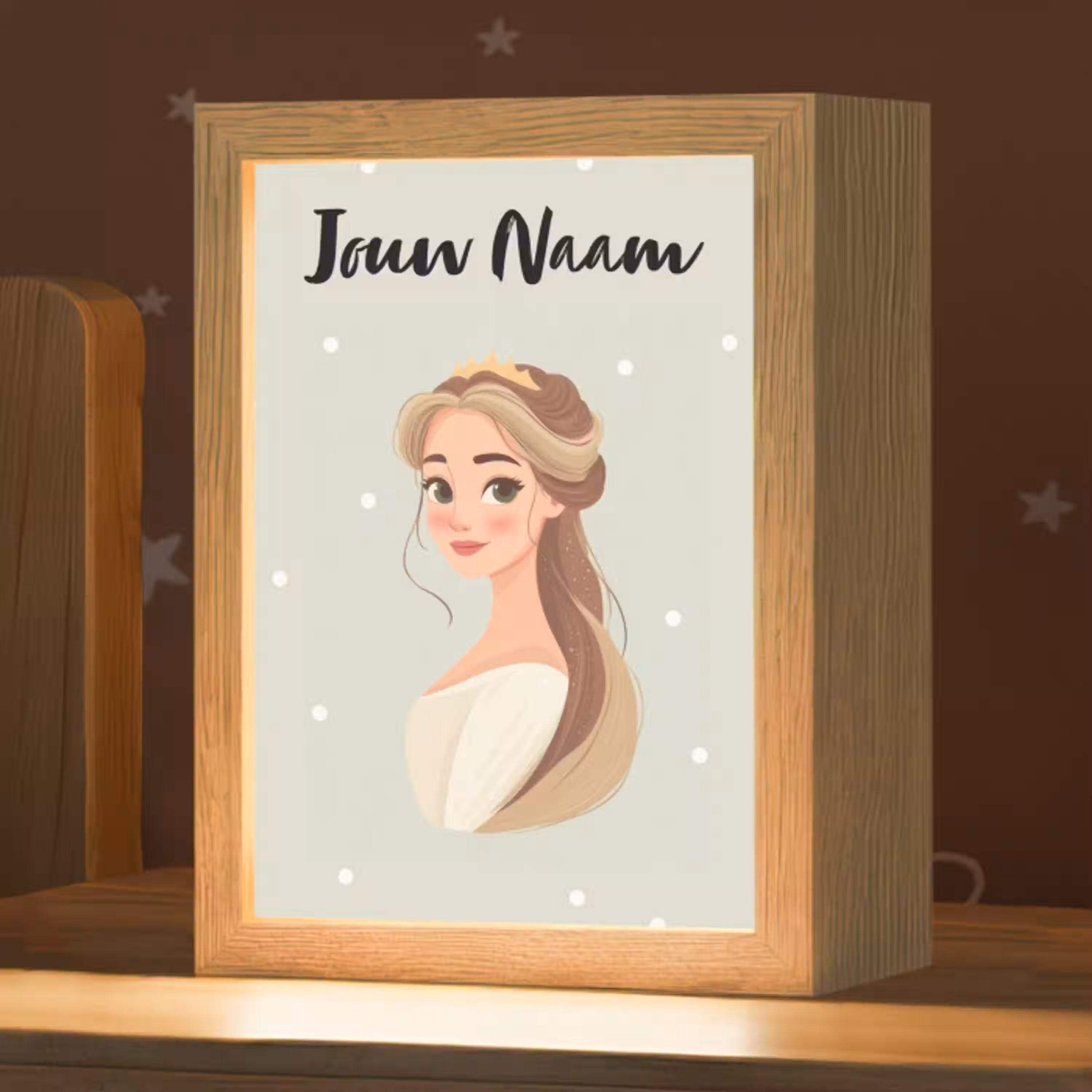 Stippen - Prinses - Kroon - Haar Light Box met kabel (Kinderlampje) klein -zzz_3d_website