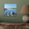 Strand - Schild - Water - Blauw aluminium wit klein -sfeer2