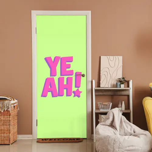 Groen - Neon - Quote deurposter klein -sfeer1