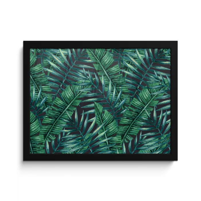 Jungle - Bladeren - Tropical fotolijst zwart zonder passe partout klein -3d
