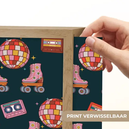 Rolschaatsen - Patroon - Disco Light Box met batterij (Wandlamp) middel 907 -USP_websiteprintNL