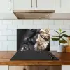 Vrouw - Goud - Zwart - Verf - Luxe keuken achterwand spatscherm klein -sfeer2