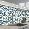 Flora - Modern - Blauw keuken achterwand 2 middel 871 -3d_schuin